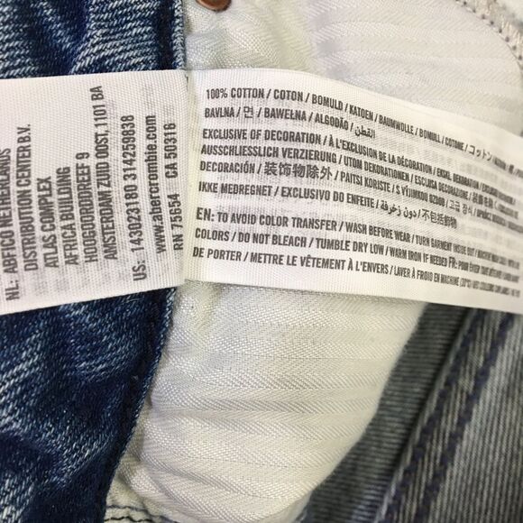 ABERCROMBIE & FITCH ZOE NATURAL RISE VINTAGE A LINE‎ DISTRESSED DENIM MINI SKIRT - Picture 7 of 12